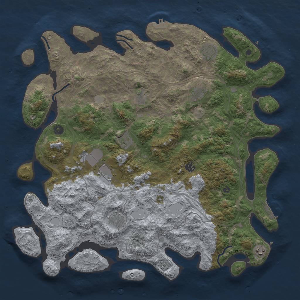 Rust Map: Procedural Map, Size: 4500, Seed: 59474566, 18 Monuments