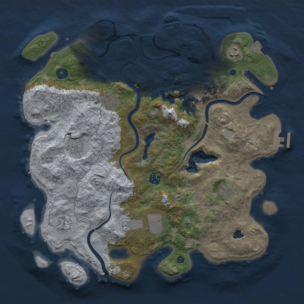 Rust Map: Procedural Map, Size: 4000, Seed: 1868673060, 14 Monuments