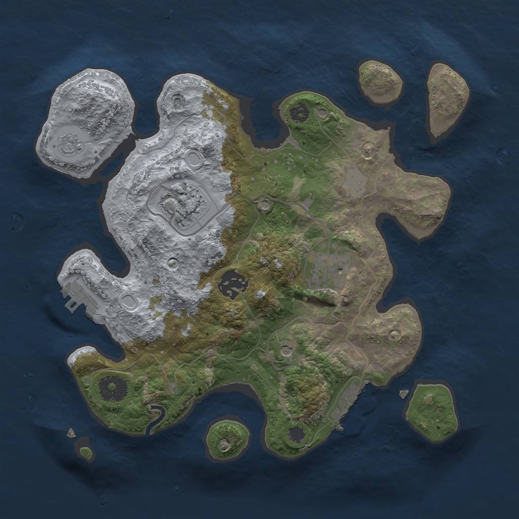 Rust Map: Procedural Map, Size: 2800, Seed: 1079213912, 12 Monuments