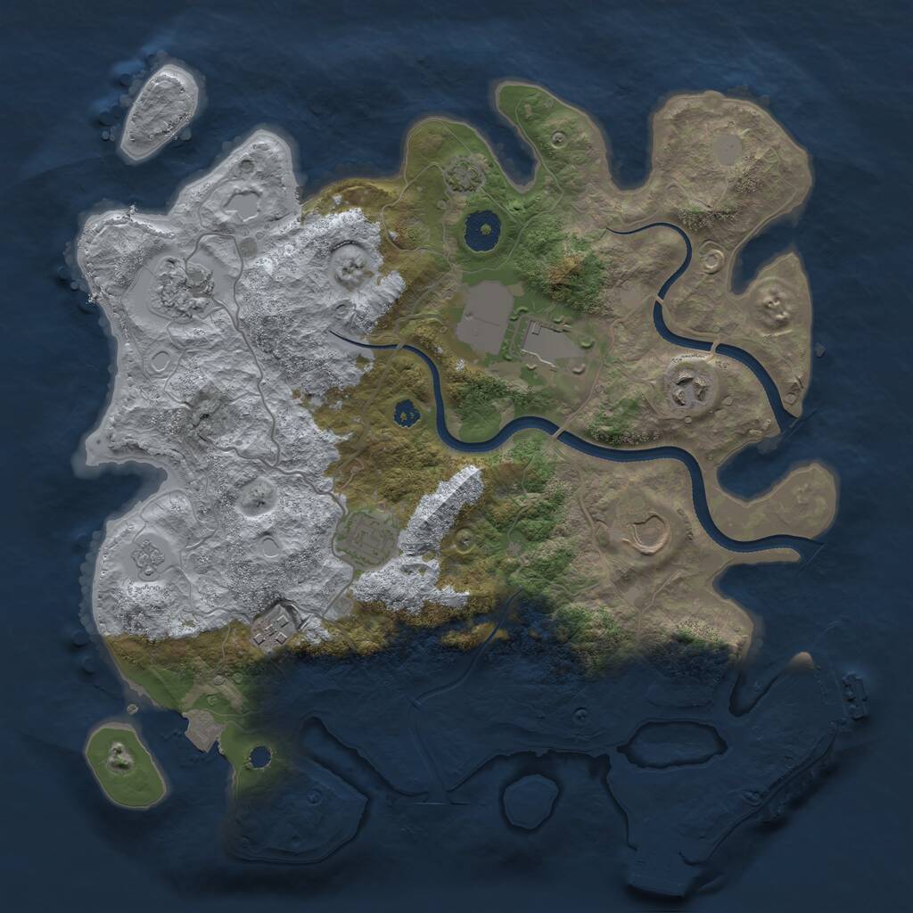 Rust Map: Procedural Map, Size: 3500, Seed: 1799213911, 11 Monuments