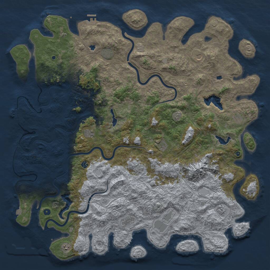 Rust Map: Procedural Map, Size: 6000, Seed: 59358424, 17 Monuments