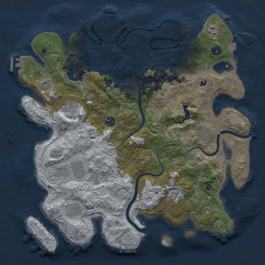 Rust Map: Procedural Map, Size: 4000, Seed: 1532770073, 15 Monuments