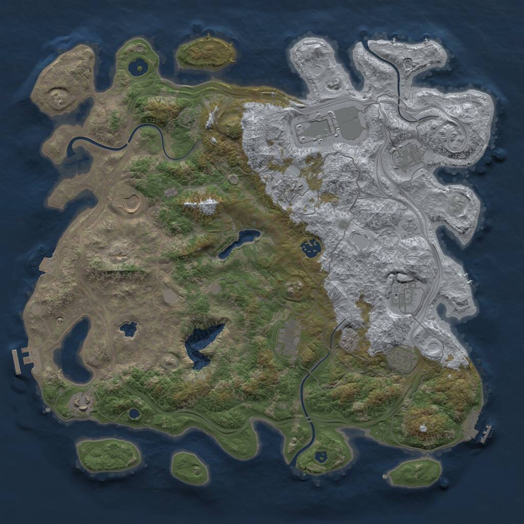 Rust Map: Procedural Map, Size: 4250, Seed: 1095217901, 15 Monuments