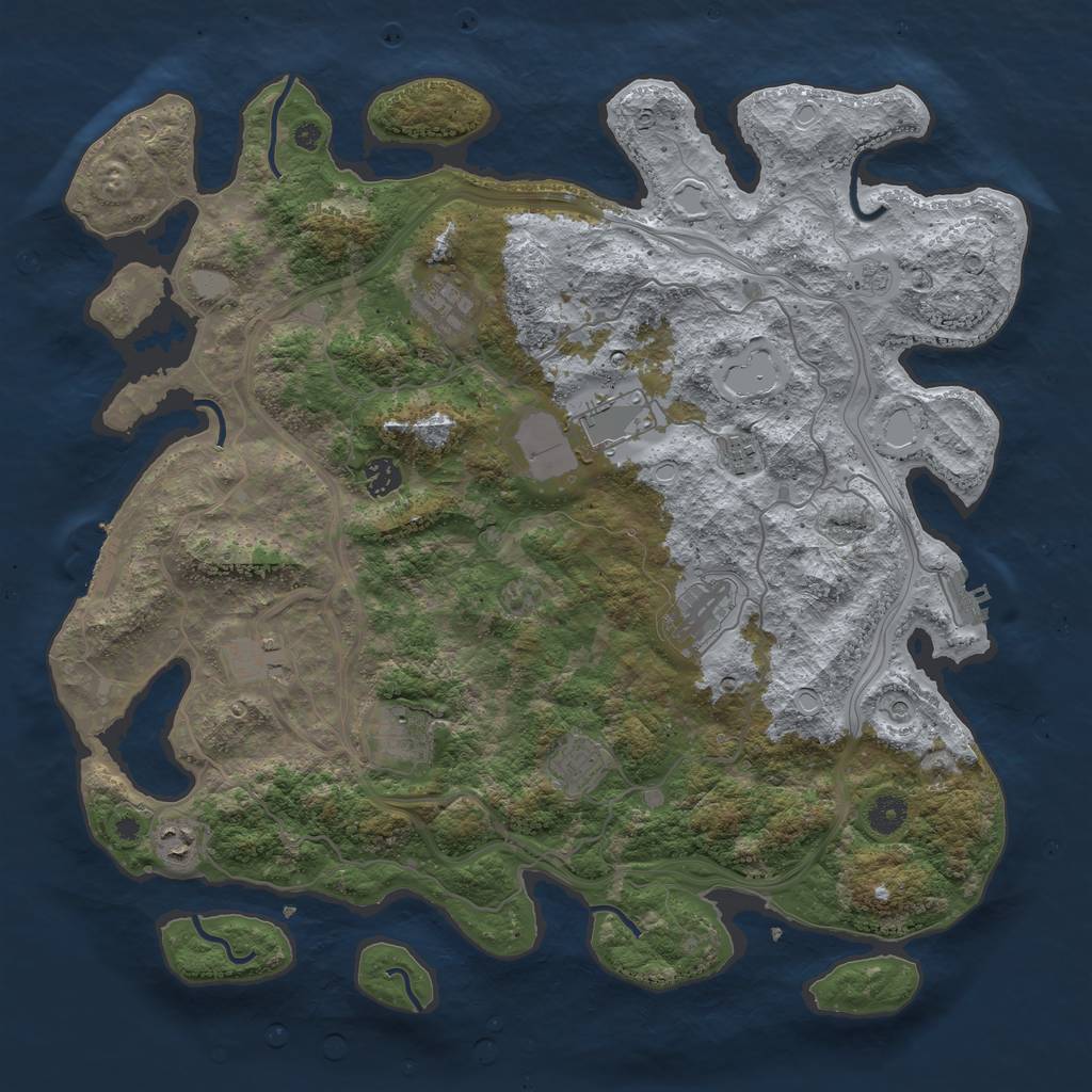 Rust Map: Procedural Map, Size: 4250, Seed: 1095217901, 18 Monuments