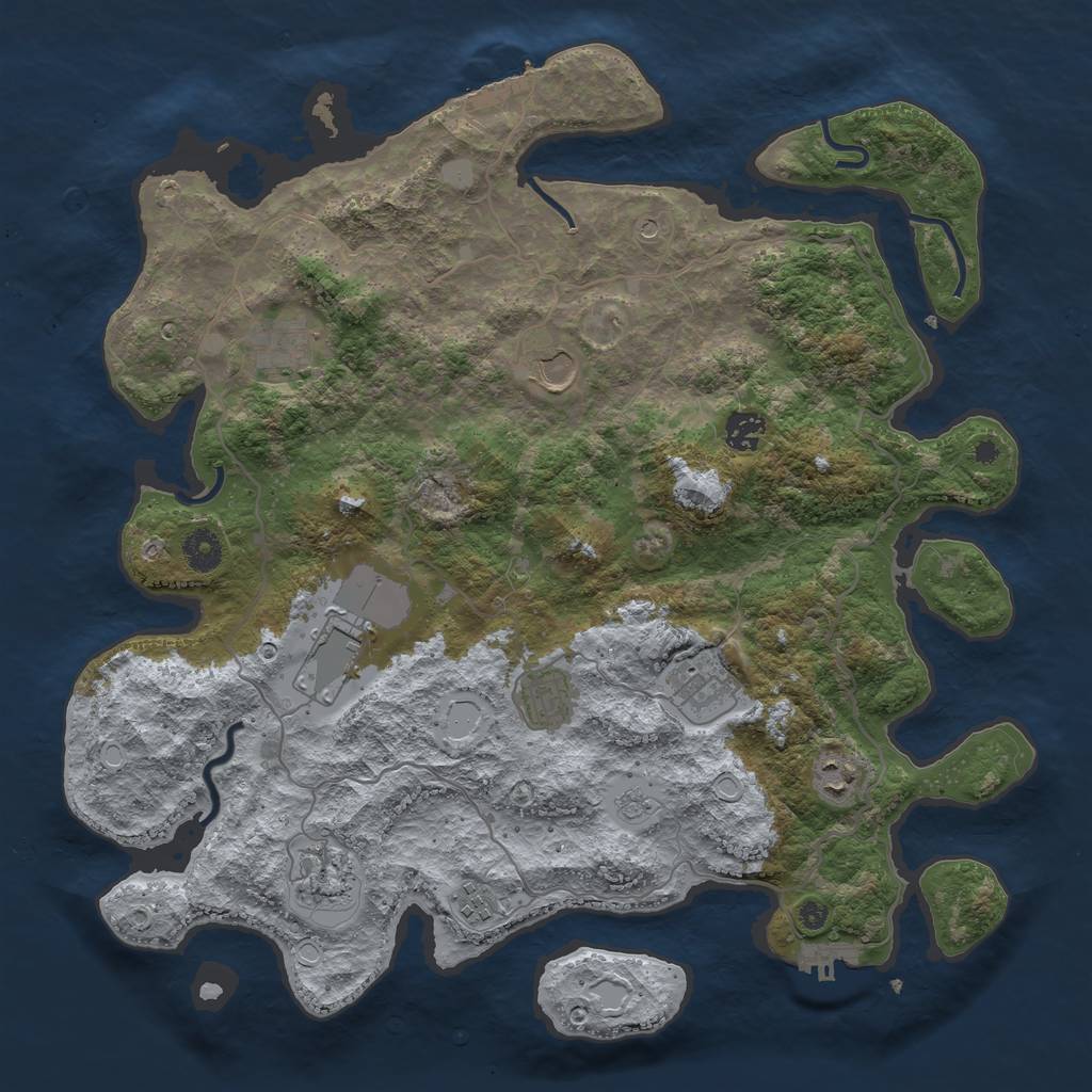 Rust Map: Procedural Map, Size: 4000, Seed: 68547, 18 Monuments