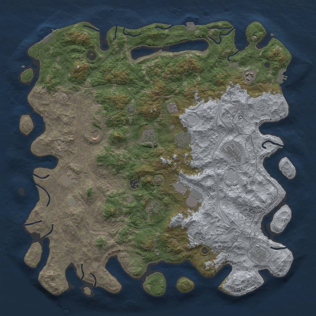 Rust Map: Procedural Map, Size: 4800, Seed: 919774900, 19 Monuments