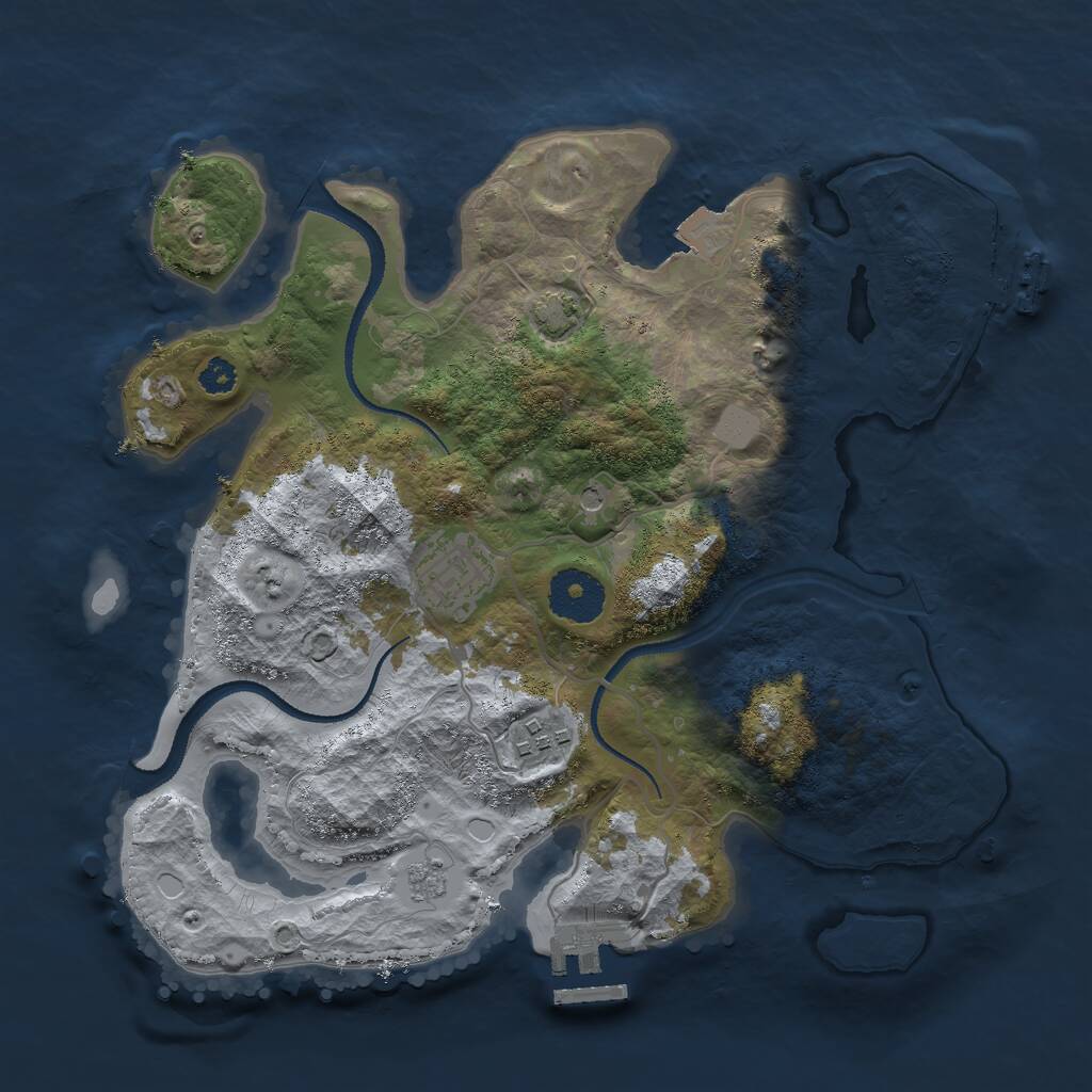 Rust Map: Procedural Map, Size: 3000, Seed: 1818378336, 8 Monuments