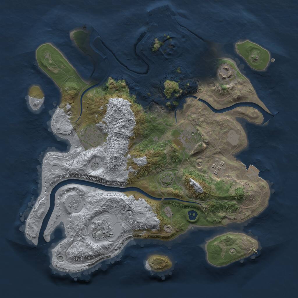 Rust Map: Procedural Map, Size: 3000, Seed: 199626343, 10 Monuments