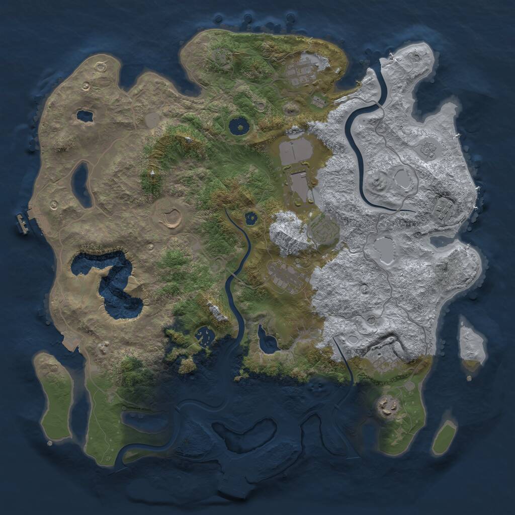 Rust Map: Procedural Map, Size: 4000, Seed: 1477444881, 15 Monuments