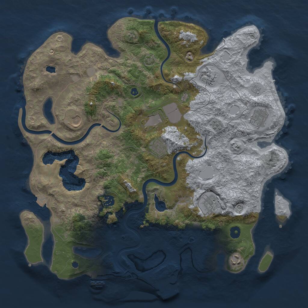 Rust Map: Procedural Map, Size: 4000, Seed: 1477444881, 15 Monuments