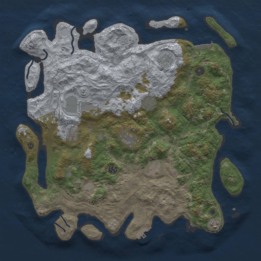 Rust Map: Procedural Map, Size: 4250, Seed: 24399, 18 Monuments