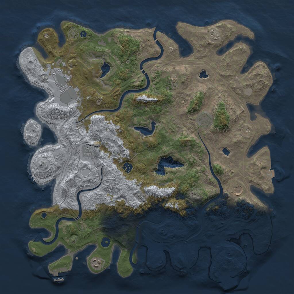 Rust Map: Procedural Map, Size: 4550, Seed: 151555127, 14 Monuments