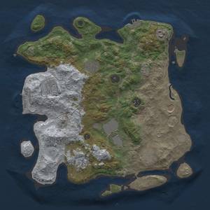 Thumbnail Rust Map: Procedural Map, Size: 3600, Seed: 64793420, 18 Monuments