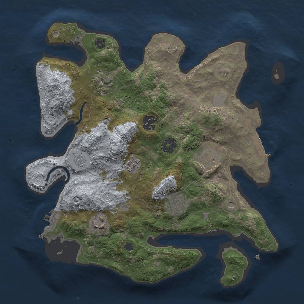 Rust Map: Procedural Map, Size: 3000, Seed: 569899369, 15 Monuments