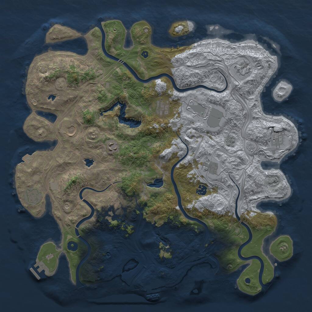 Rust Map: Procedural Map, Size: 4500, Seed: 211094504, 17 Monuments