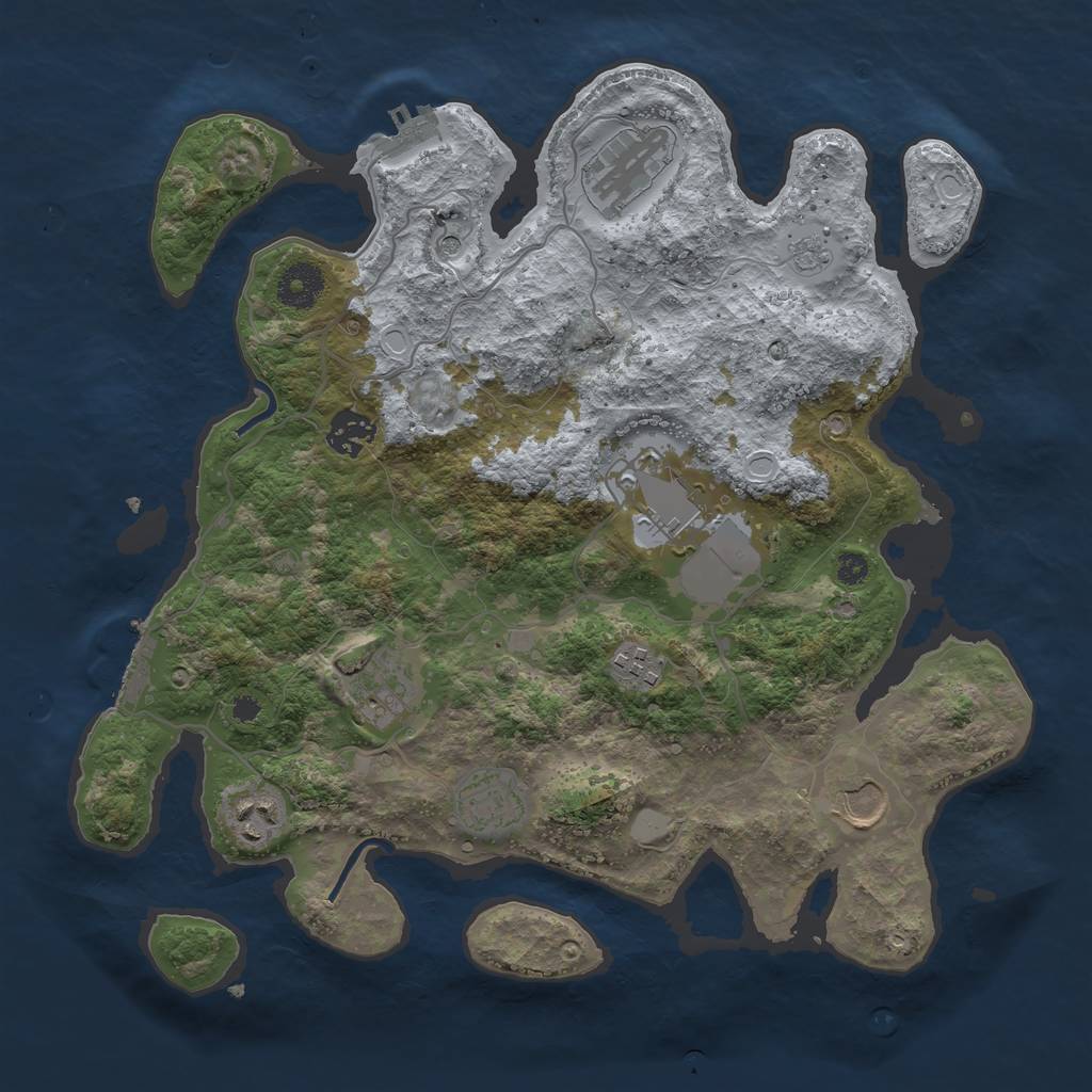 Rust Map: Procedural Map, Size: 3500, Seed: 4880640, 17 Monuments