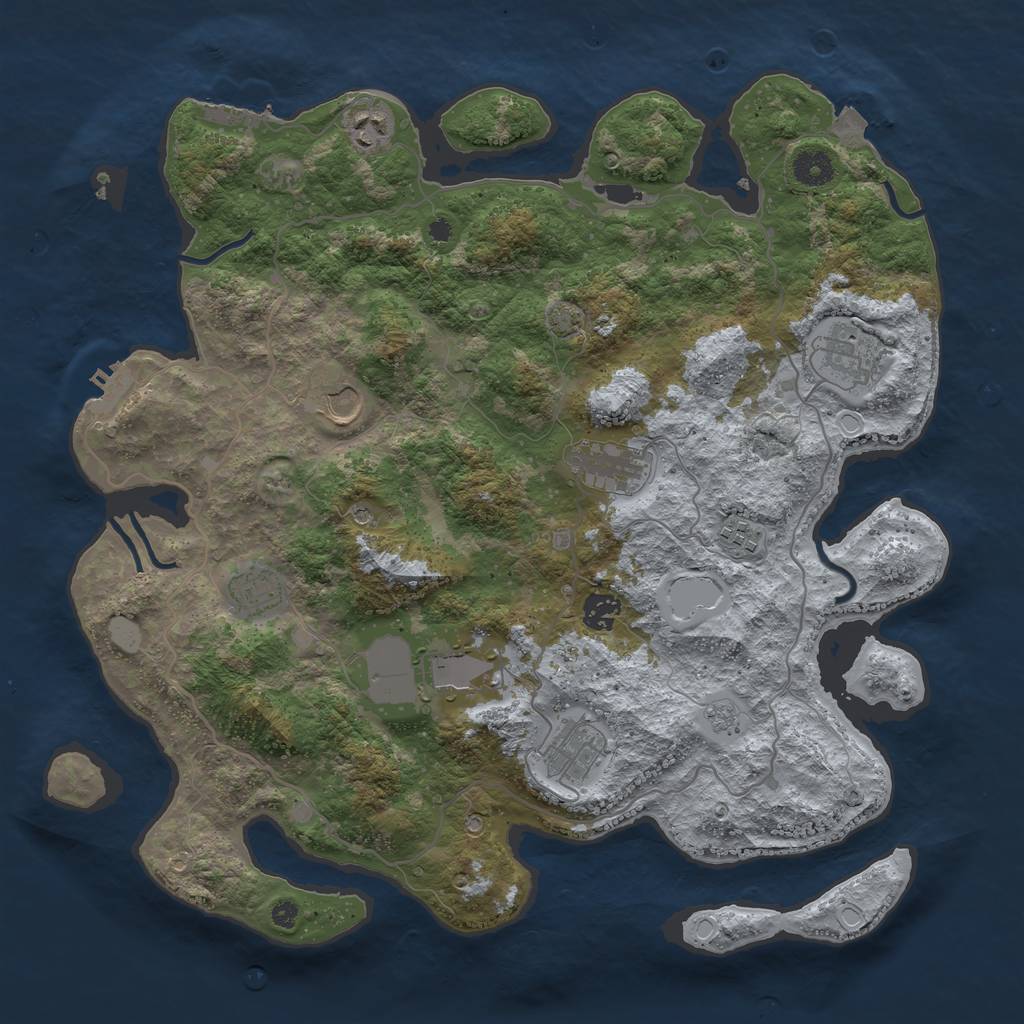 Rust Map: Procedural Map, Size: 4000, Seed: 35537692, 17 Monuments