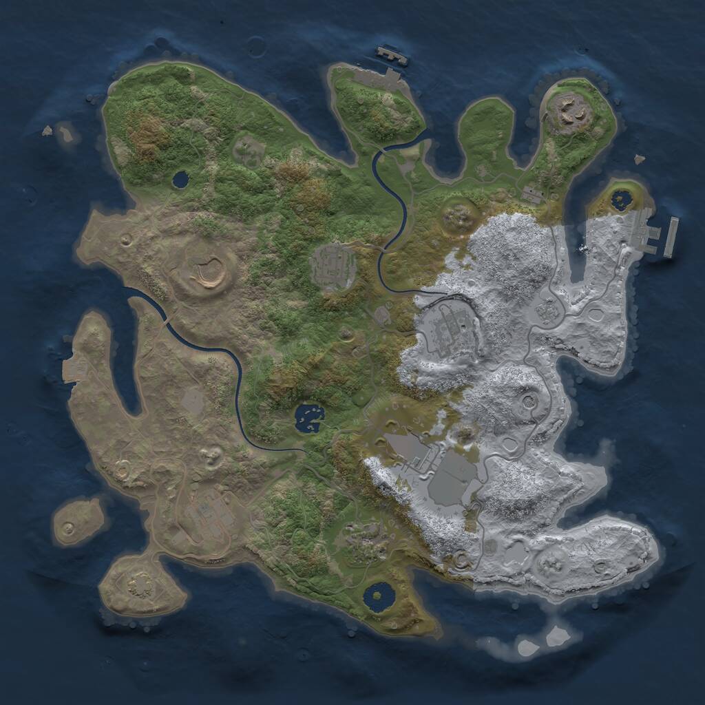 Rust Map: Procedural Map, Size: 3500, Seed: 20311, 14 Monuments