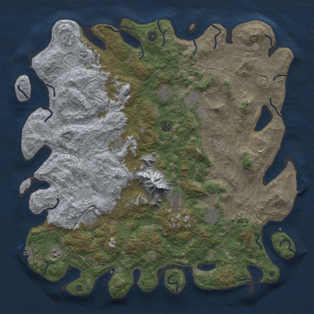 Rust Map: Procedural Map, Size: 5000, Seed: 12863797, 20 Monuments