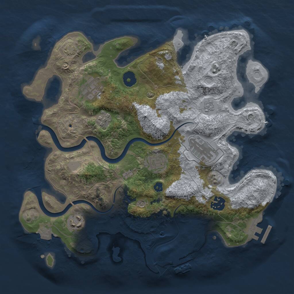 Rust Map: Procedural Map, Size: 3100, Seed: 1943609668, 12 Monuments