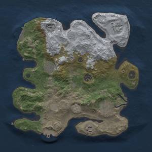 Thumbnail Rust Map: Procedural Map, Size: 3000, Seed: 1743322317, 13 Monuments