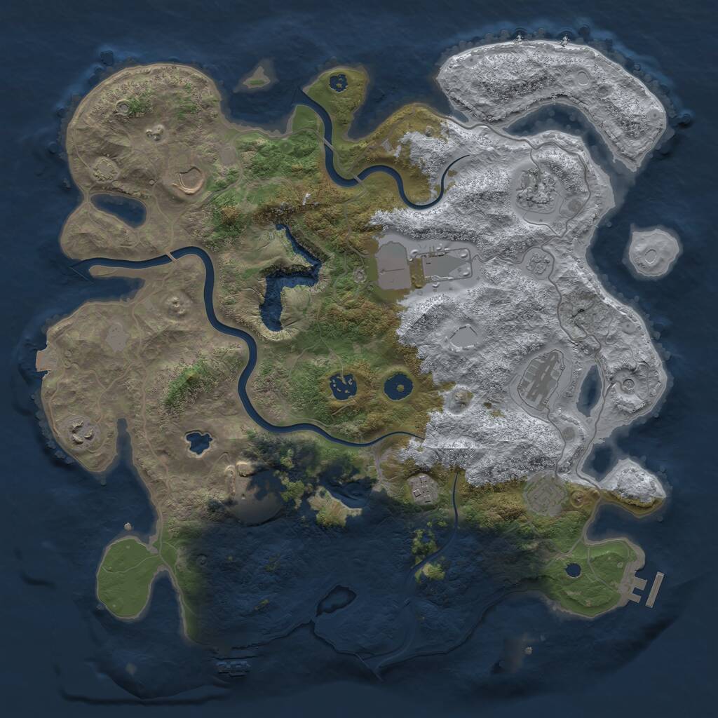 Rust Map: Procedural Map, Size: 4000, Seed: 211094504, 15 Monuments