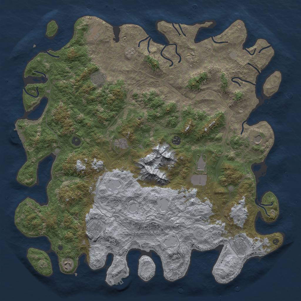 Rust Map: Procedural Map, Size: 5000, Seed: 93486489, 18 Monuments