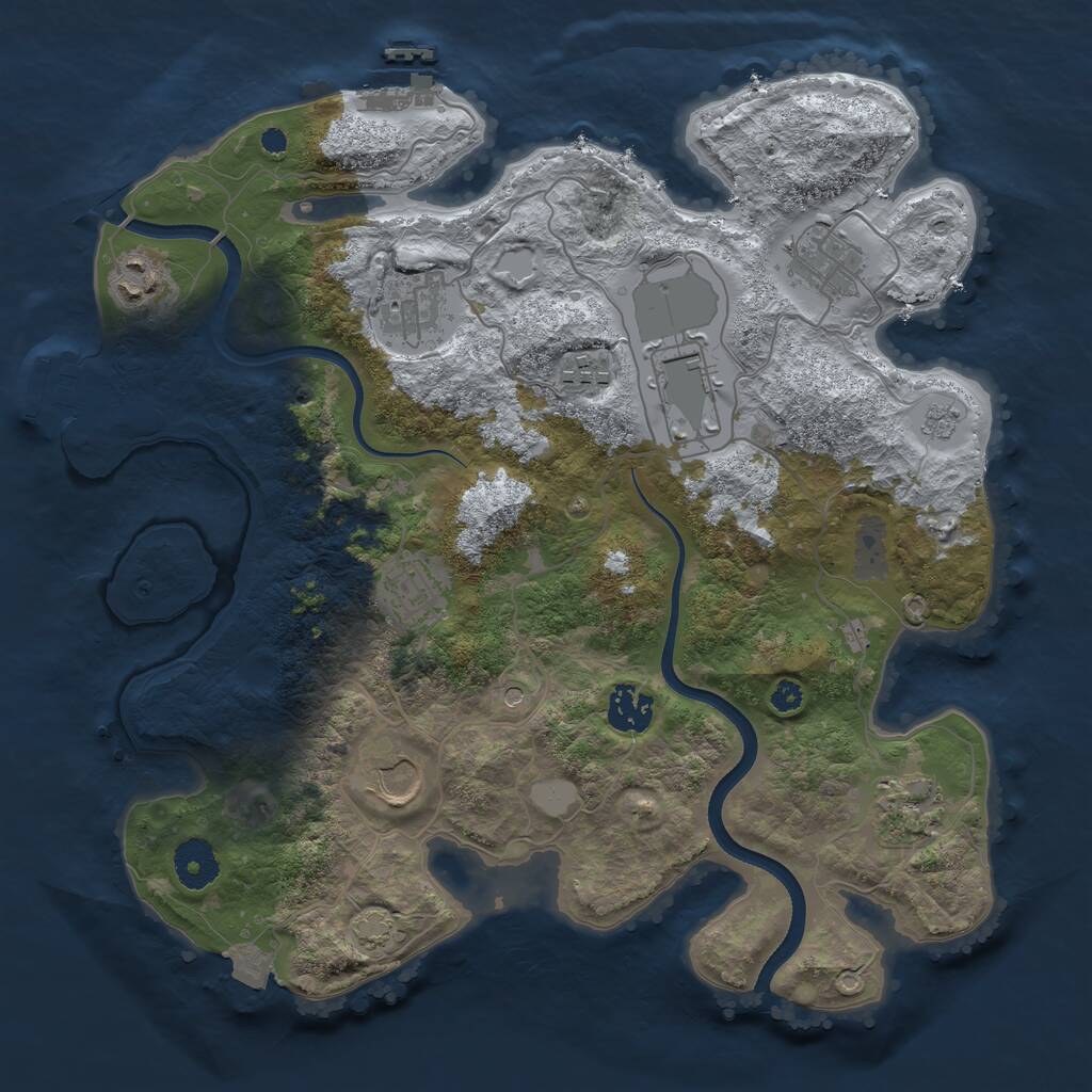 Rust Map: Procedural Map, Size: 3500, Seed: 1538315725, 15 Monuments