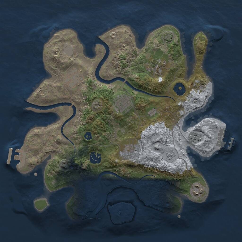 Rust Map: Procedural Map, Size: 3000, Seed: 318364578, 12 Monuments