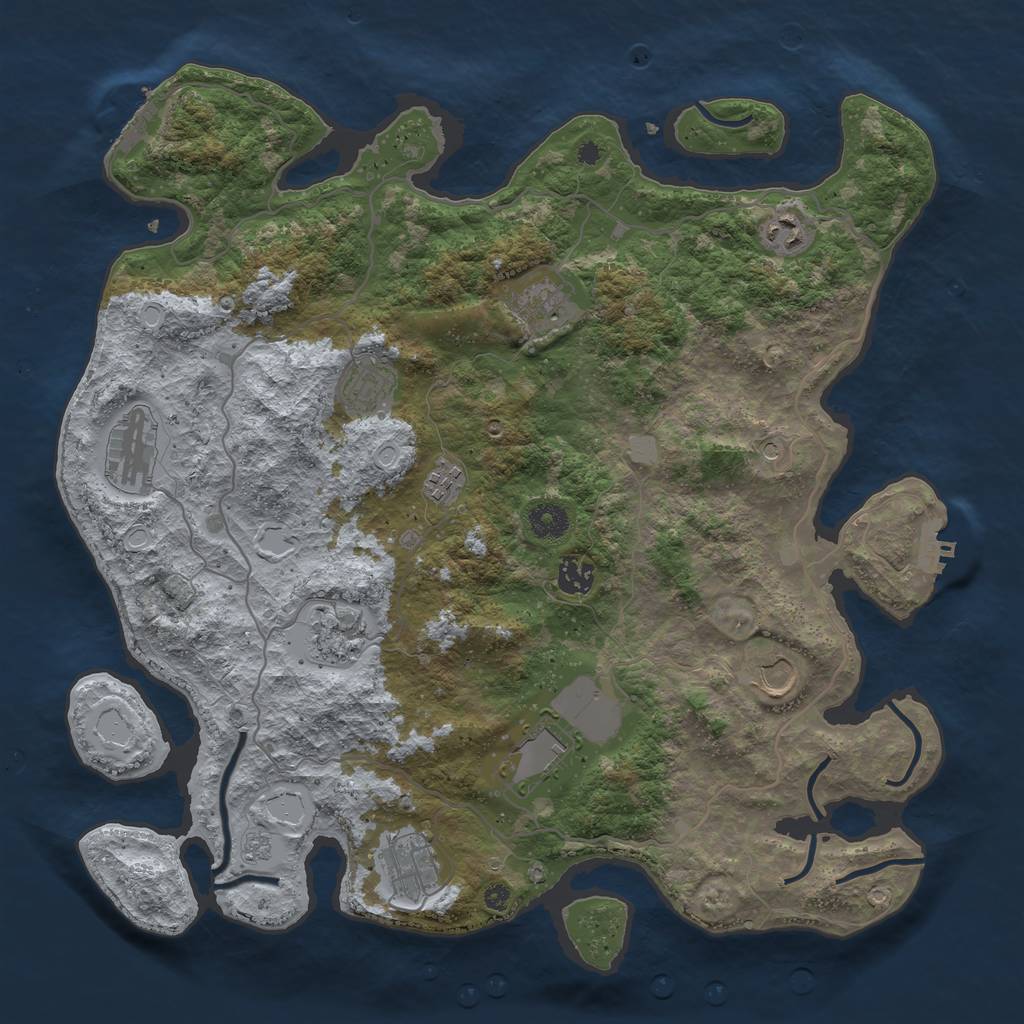 Rust Map: Procedural Map, Size: 4000, Seed: 1700768028, 19 Monuments