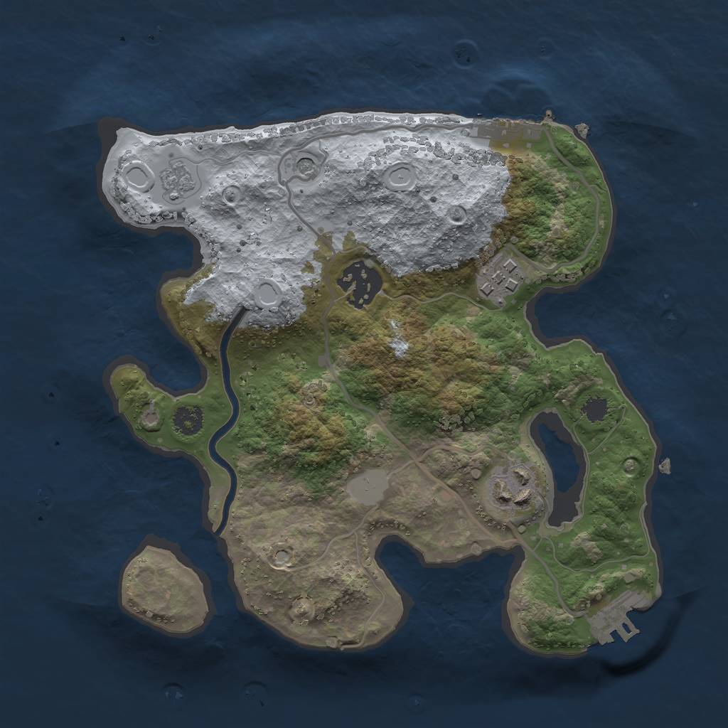 Rust Map: Procedural Map, Size: 2500, Seed: 29876, 12 Monuments