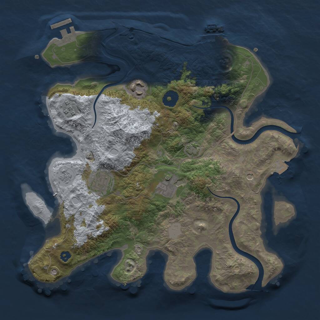 Rust Map: Procedural Map, Size: 3000, Seed: 789517148, 10 Monuments