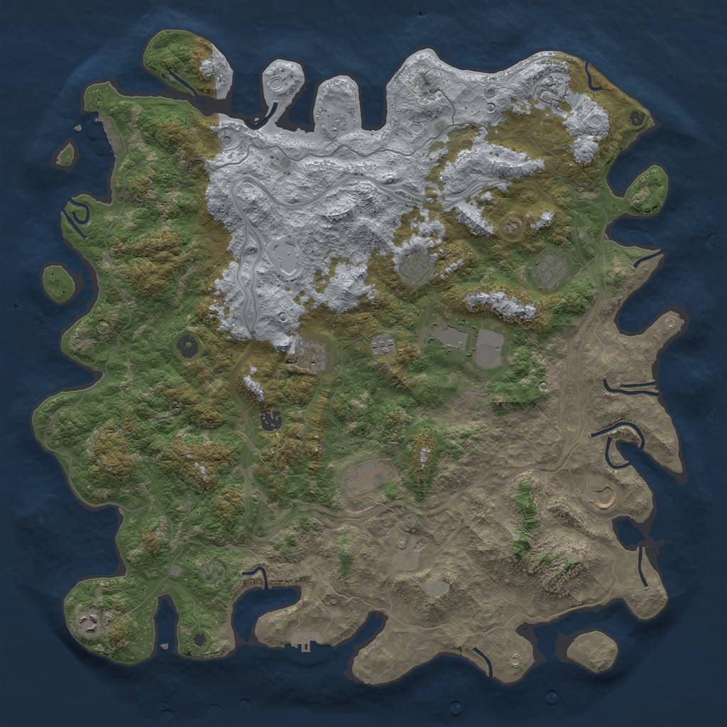 Rust Map: Procedural Map, Size: 4999, Seed: 102847572, 20 Monuments