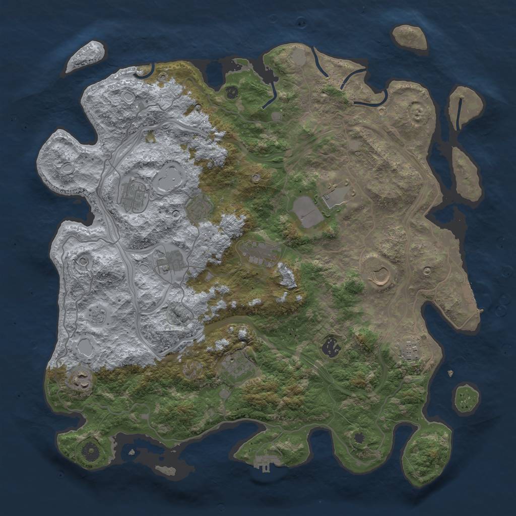 Rust Map: Procedural Map, Size: 4250, Seed: 268403742, 19 Monuments