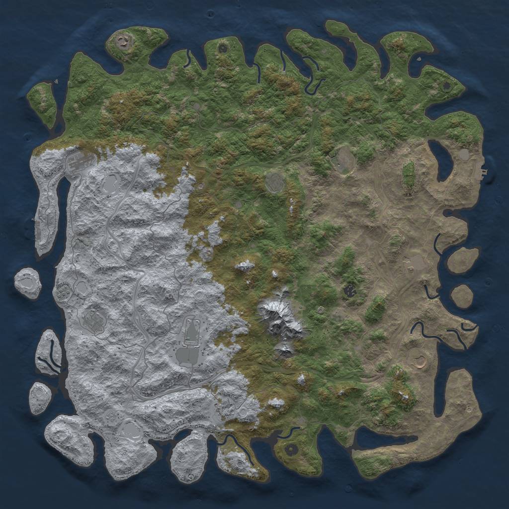 Rust Map: Procedural Map, Size: 6000, Seed: 858585, 20 Monuments
