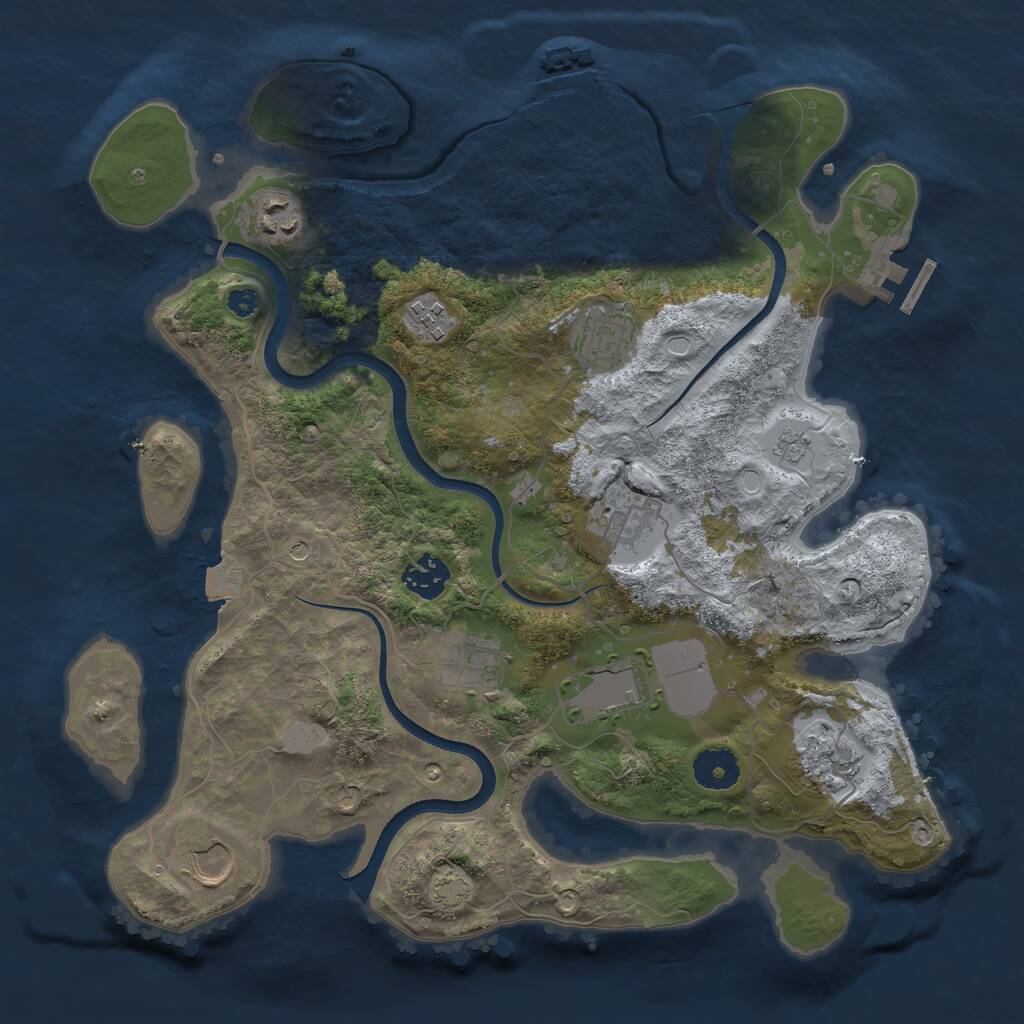 Rust Map: Procedural Map, Size: 3500, Seed: 311207735, 15 Monuments