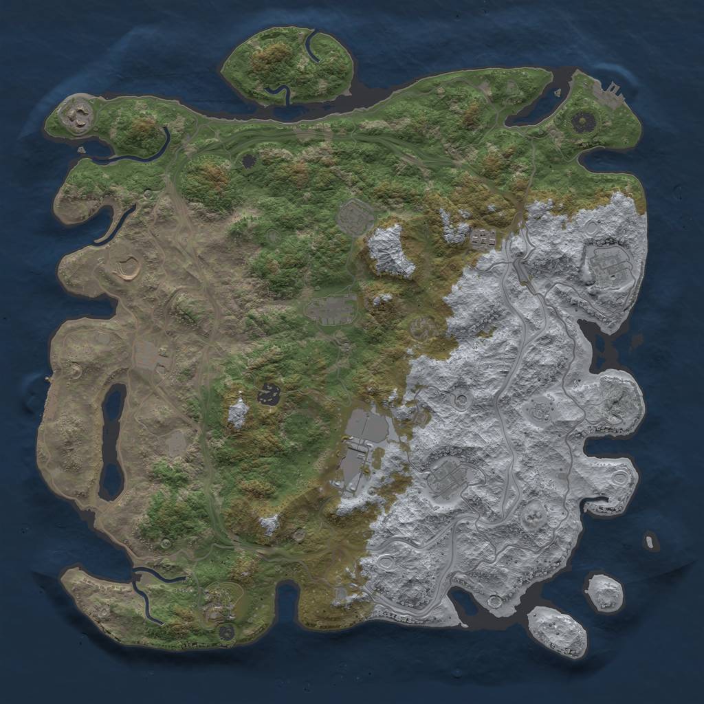 Rust Map: Procedural Map, Size: 4500, Seed: 2015, 20 Monuments