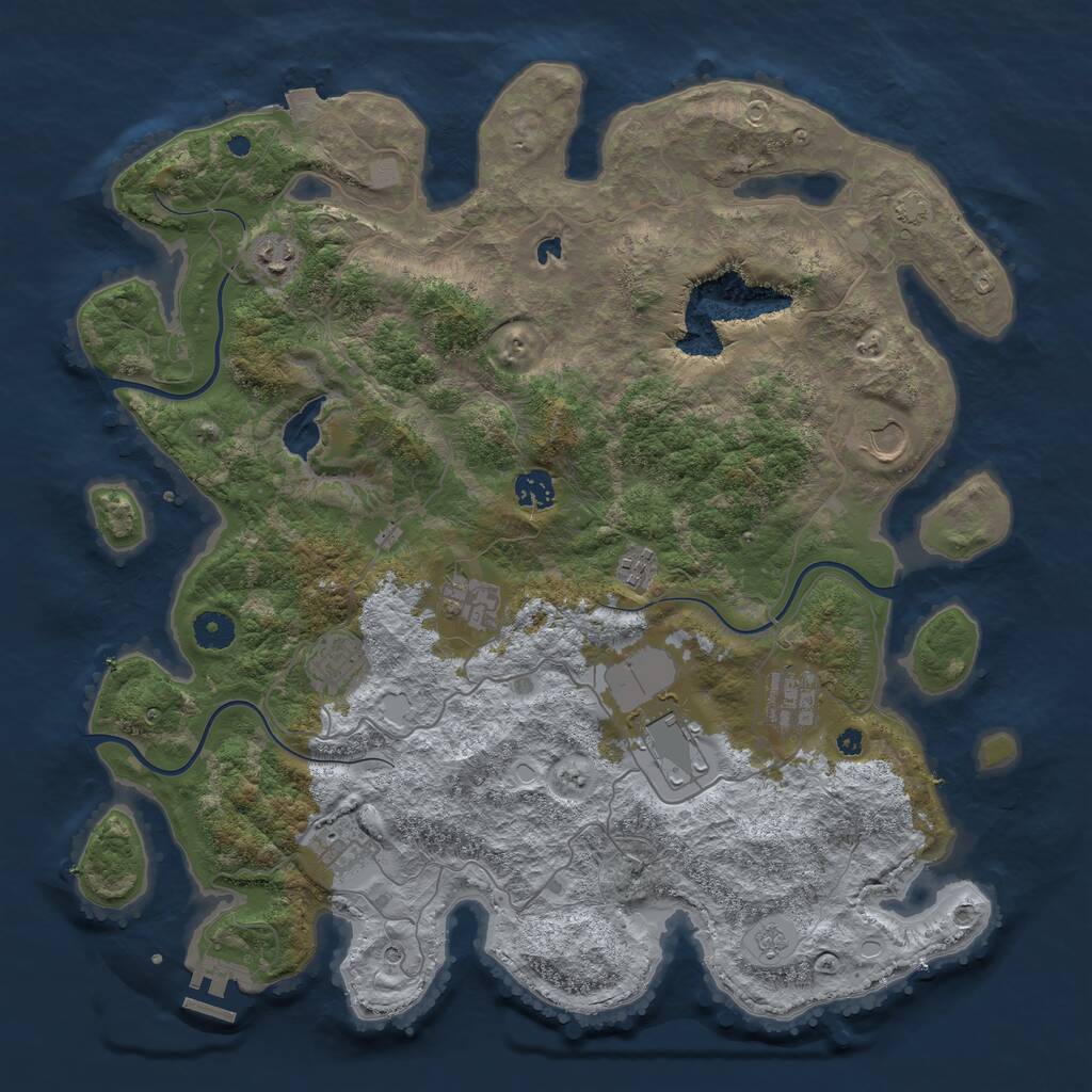 Rust Map: Procedural Map, Size: 4100, Seed: 26230, 14 Monuments