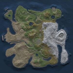 Thumbnail Rust Map: Procedural Map, Size: 3000, Seed: 20900, 11 Monuments