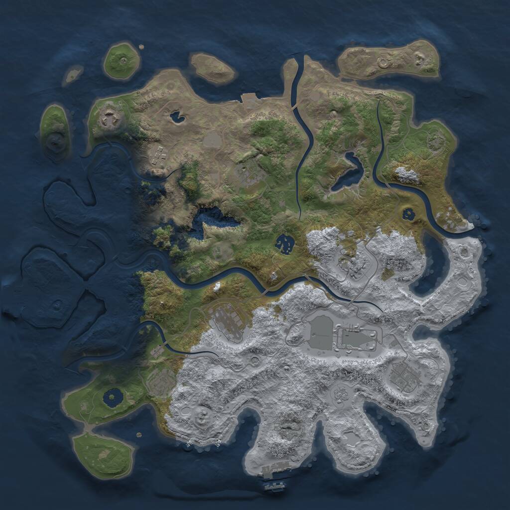 Rust Map: Procedural Map, Size: 4000, Seed: 587653258, 15 Monuments