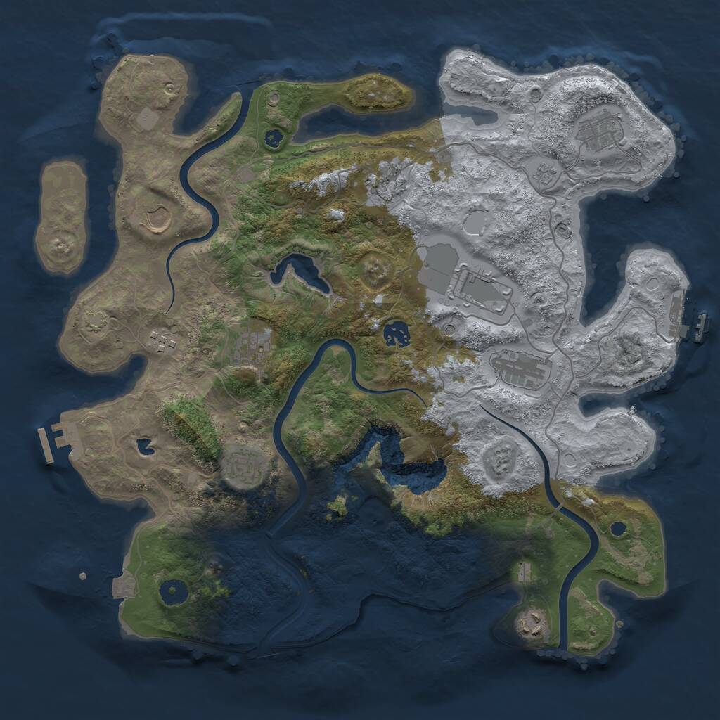 Rust Map: Procedural Map, Size: 4000, Seed: 66598, 16 Monuments