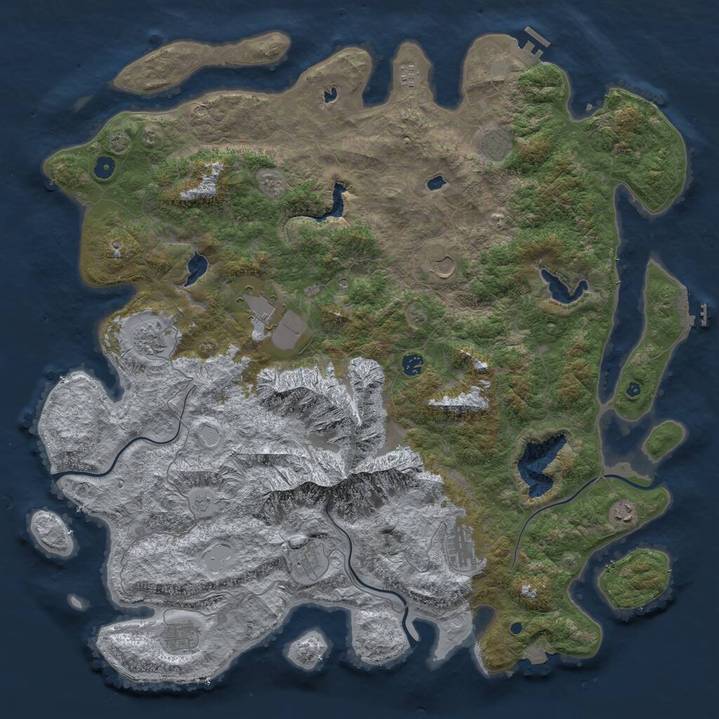 Rust Map: Procedural Map, Size: 5000, Seed: 2082187517, 16 Monuments
