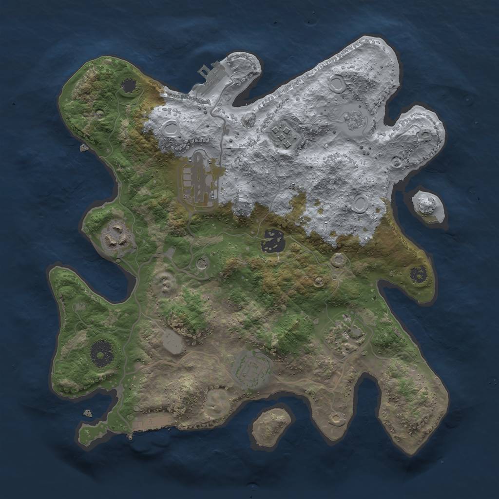 Rust Map: Procedural Map, Size: 3000, Seed: 528351524, 15 Monuments