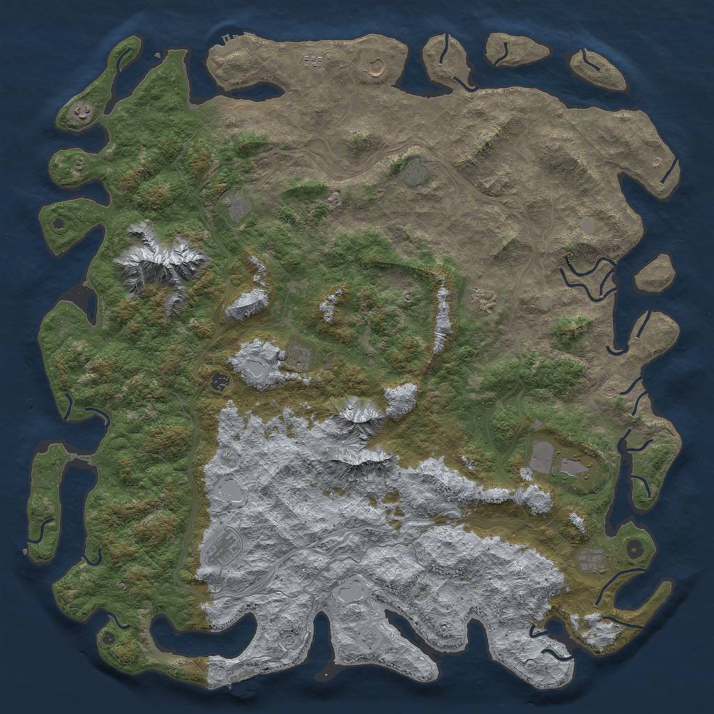 Rust Map: Procedural Map, Size: 6000, Seed: 311222456, 20 Monuments