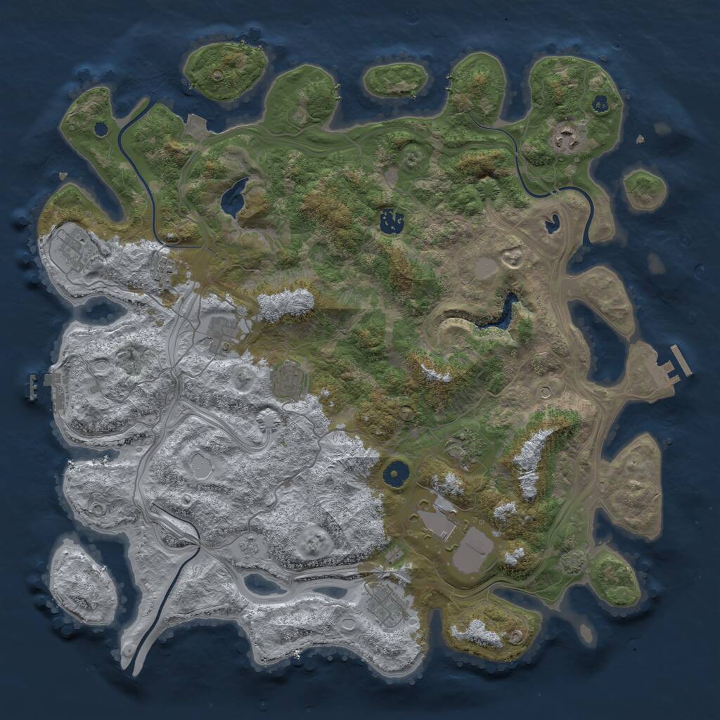 Rust Map: Procedural Map, Size: 4250, Seed: 118999, 15 Monuments