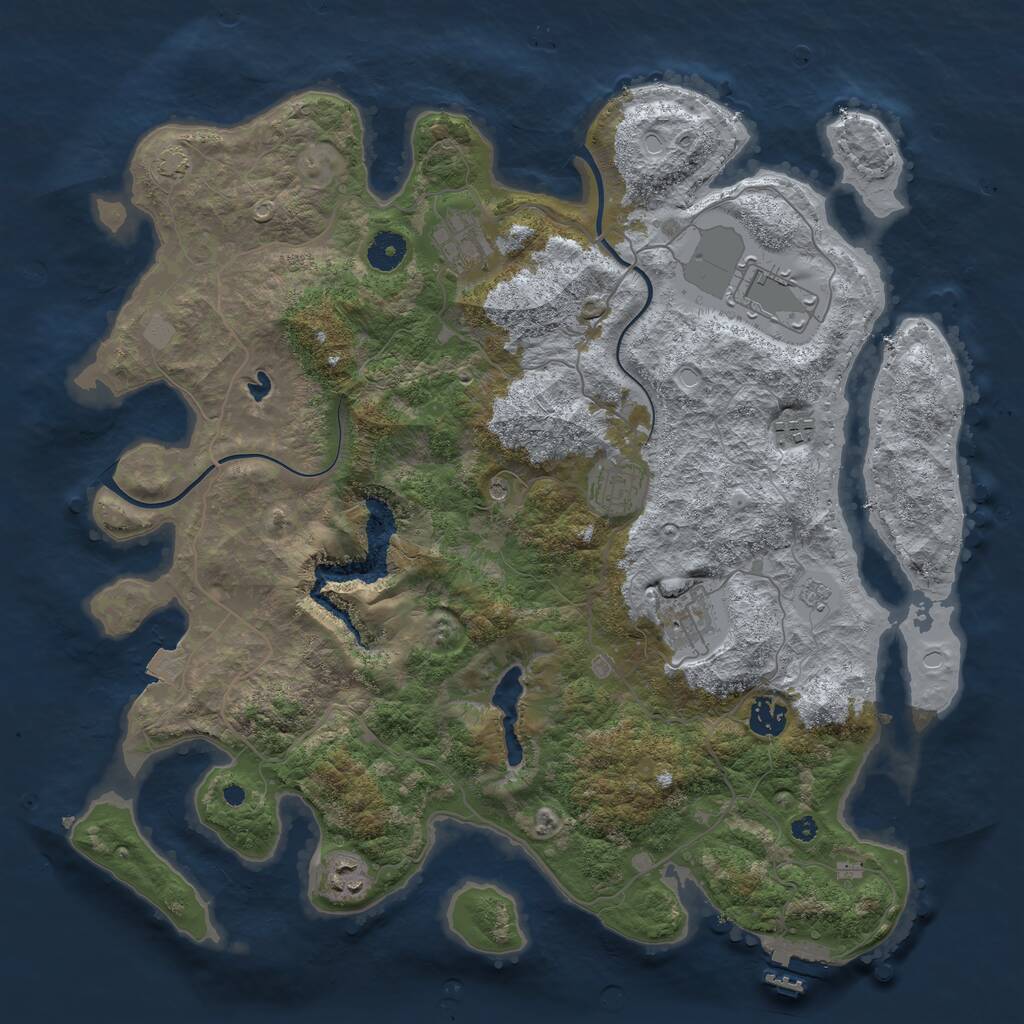 Rust Map: Procedural Map, Size: 4000, Seed: 2094, 12 Monuments