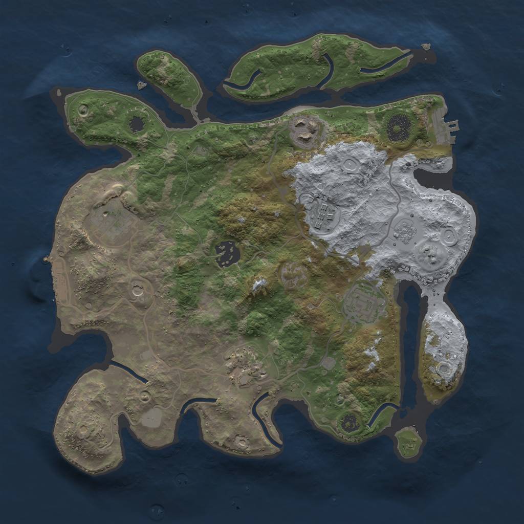 Rust Map: Procedural Map, Size: 3000, Seed: 262932428, 15 Monuments