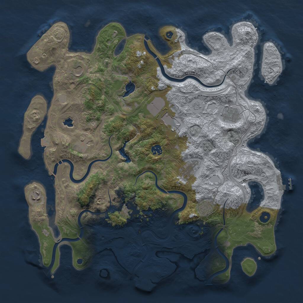Rust Map: Procedural Map, Size: 4250, Seed: 3538212, 16 Monuments