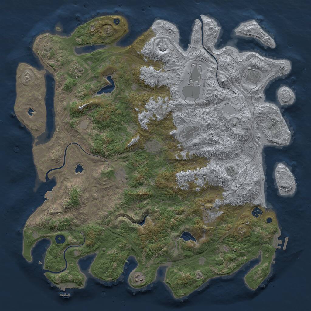 Rust Map: Procedural Map, Size: 4750, Seed: 931688614, 16 Monuments