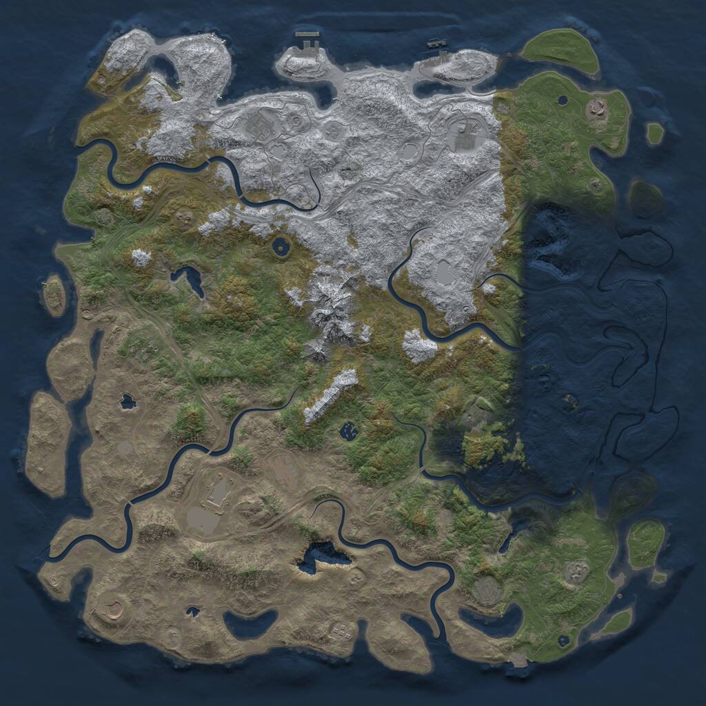 Rust Map: Procedural Map, Size: 6000, Seed: 11041980, 17 Monuments